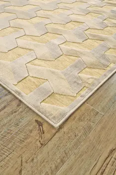 8' X 11' Tan and Gray Geometric Power Loom Area Rug