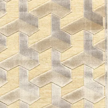 8' Tan and Gray Geometric Power Loom Runner Rug