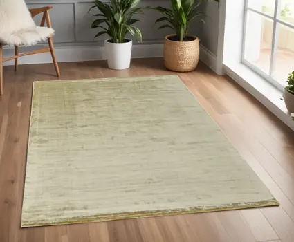 4' X 6' Tan Chevron Hand Woven Area Rug