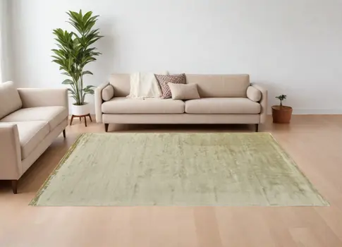 6' X 9' Tan Chevron Hand Woven Area Rug