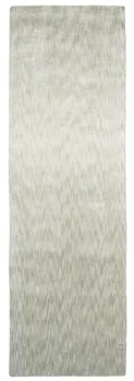 8' Ivory and Silver Chevron Hand Woven Runner Rug