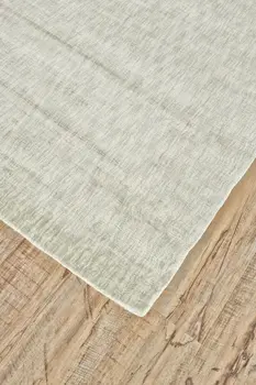 8' Ivory and Silver Chevron Hand Woven Runner Rug