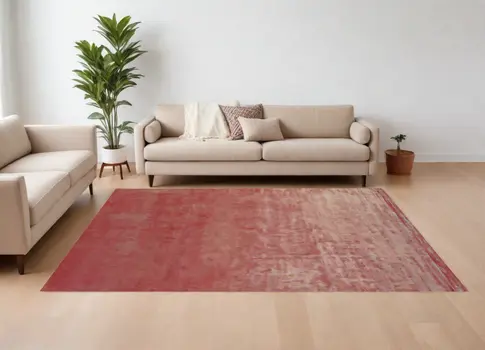 6' X 9' Red Chevron Hand Woven Area Rug