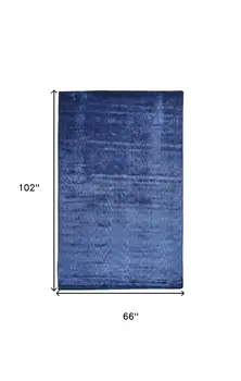 6' X 9' Blue Chevron Hand Woven Area Rug