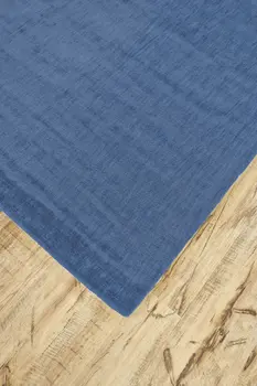 8' Blue Chevron Hand Woven Runner Rug