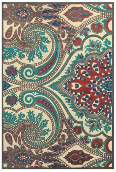 8' X 11' Tan Blue and Taupe Paisley Power Loom Area Rug