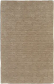 5' X 8' Tan Wool Hand Woven Area Rug
