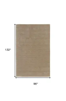 8' X 11' Tan Wool Hand Woven Area Rug