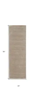 8' Tan Wool Hand Woven Runner Rug