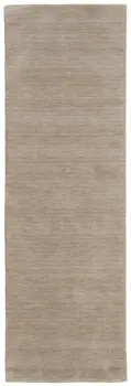 8' Tan Wool Hand Woven Runner Rug
