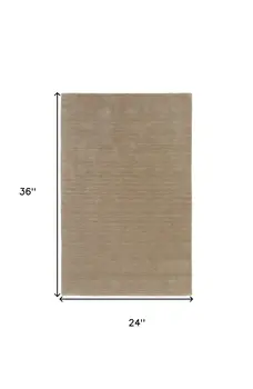 2' X 3' Tan Wool Hand Woven Area Rug
