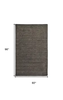 5' X 8' Brown Wool Hand Woven Area Rug