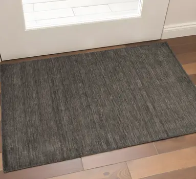 2' X 3' Brown Wool Hand Woven Area Rug