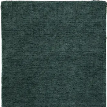 5' X 8' Green Wool Hand Woven Area Rug