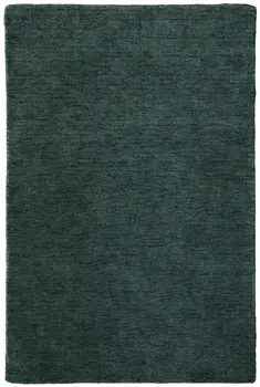5' X 8' Green Wool Hand Woven Area Rug