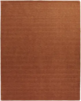 8' X 11' Orange Wool Hand Woven Area Rug