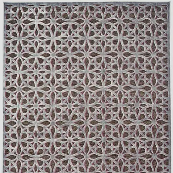 10' X 13' Purple Brown and Gray Geometric Power Loom Area Rug