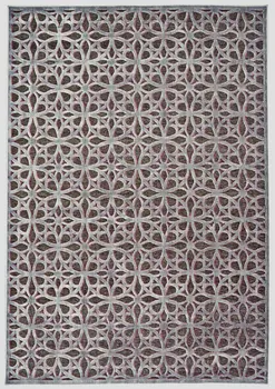 10' X 13' Purple Brown and Gray Geometric Power Loom Area Rug