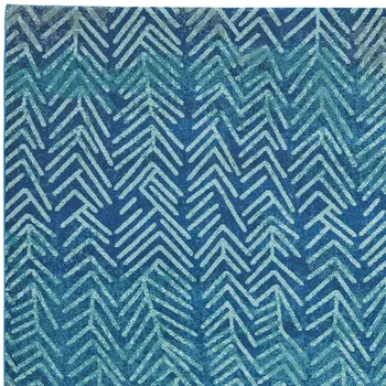 8' X 11' Blue Geometric Power Loom Area Rug