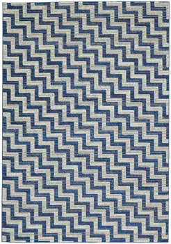 10' X 13' Blue and Gray Chevron Power Loom Area Rug
