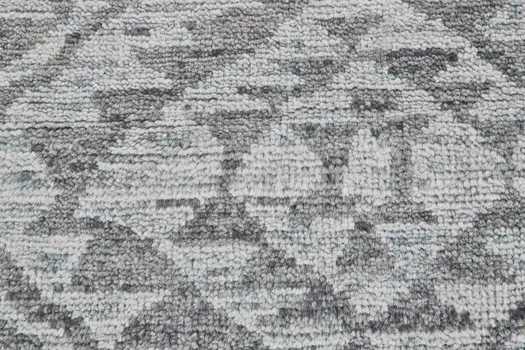 2' X 3' Gray and Blue Wool Southwestern Hand Knotted Area Rug