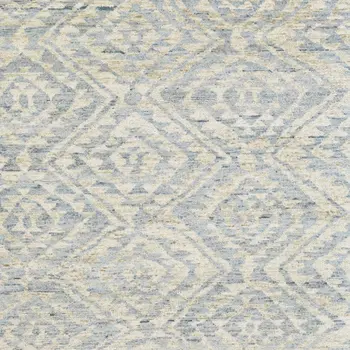 6' X 9' Gray and Ivory Wool Southwestern Hand Knotted Area Rug