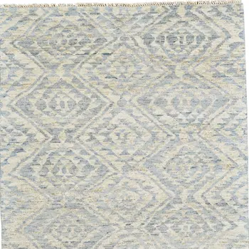 8' X 10' Gray and Ivory Wool Southwestern Hand Knotted Area Rug