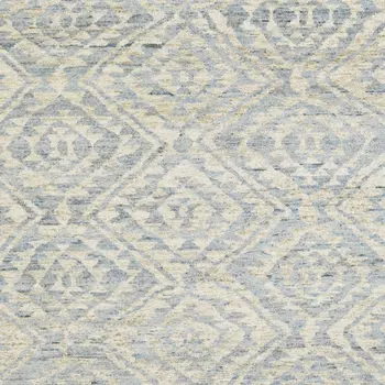 8' X 10' Gray and Ivory Wool Southwestern Hand Knotted Area Rug