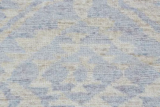 8' X 10' Gray and Ivory Wool Southwestern Hand Knotted Area Rug