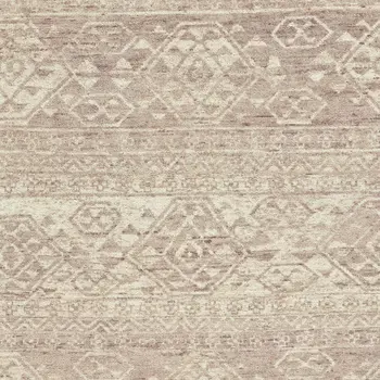 6' X 9' Brown and Tan Wool Southwestern Hand Knotted Area Rug