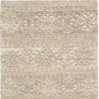 8' X 10' Brown and Tan Wool Southwestern Hand Knotted Area Rug