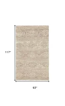 8' X 10' Brown and Tan Wool Southwestern Hand Knotted Area Rug