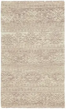 8' X 10' Brown and Tan Wool Southwestern Hand Knotted Area Rug