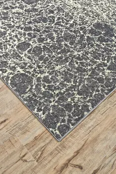 4' X 6' Ivory Gray and Green Abstract Power Loom Area Rug