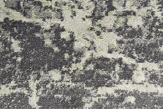 8' Ivory Gray and Green Abstract Power Loom Runner Rug