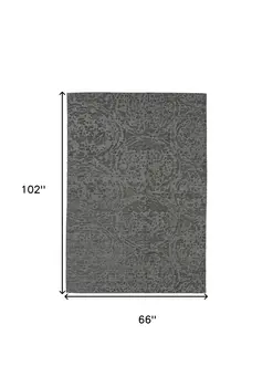 6' X 9' Gray Abstract Hand Woven Area Rug