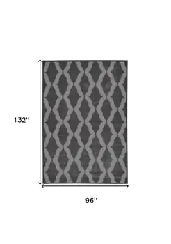 8' X 11' Gray and Brown Geometric Power Loom Area Rug