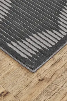 8' X 11' Gray and Brown Geometric Power Loom Area Rug
