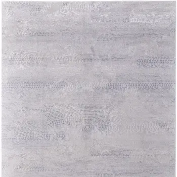 5' X 8' Gray and Ivory Abstract Power Loom Worn Faded Area Rug