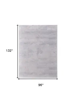 8' X 11' Gray and Ivory Abstract Power Loom Worn Faded Area Rug