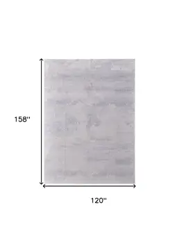 10' X 13' Gray and Ivory Abstract Power Loom Worn Faded Area Rug
