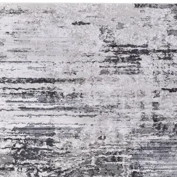 10' X 13' Gray Ivory and Taupe Abstract Power Loom Worn Faded Area Rug