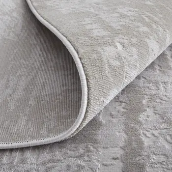 5' X 8' Taupe and Ivory Abstract Power Loom Worn Faded Area Rug
