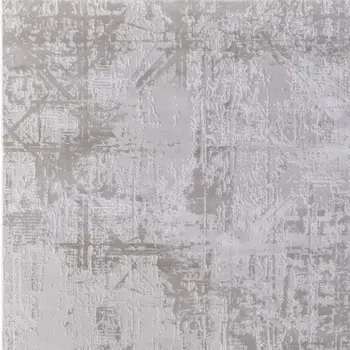 5' X 8' Taupe and Ivory Abstract Power Loom Worn Faded Area Rug