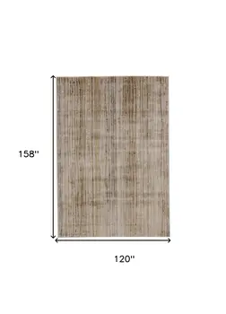 10' X 13' Brown and Tan Striped Power Loom Area Rug