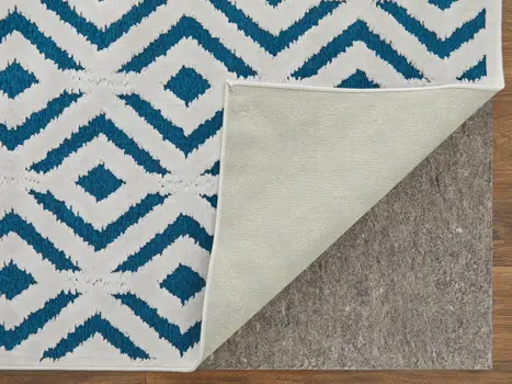 5' X 8' Blue and White Power Loom Area Rug