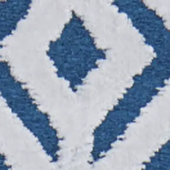 5' X 8' Blue and White Power Loom Area Rug
