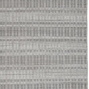 4' X 6' Gray and Ivory Geometric Hand Woven Area Rug