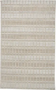 10' X 14' Tan and Ivory Geometric Hand Woven Area Rug