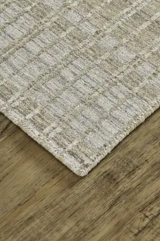 10' X 14' Tan and Ivory Geometric Hand Woven Area Rug